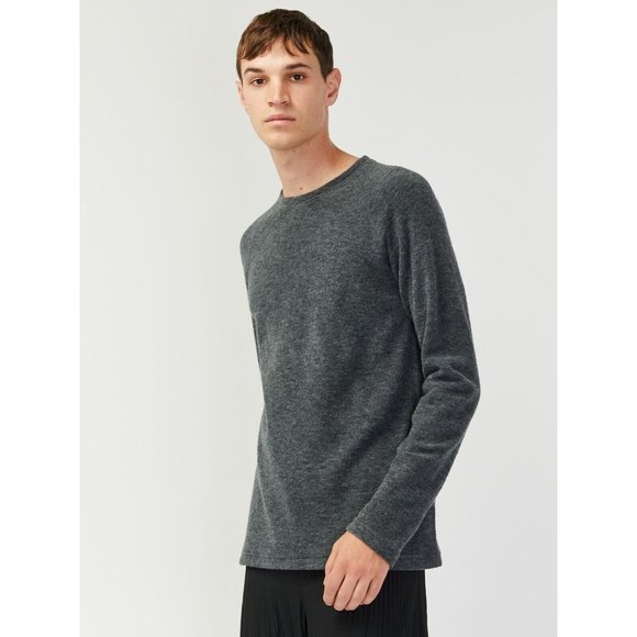 WINGS + HORNS Felted Wool Sweater in Dark Gray, Size XL - Picture 1 of 5